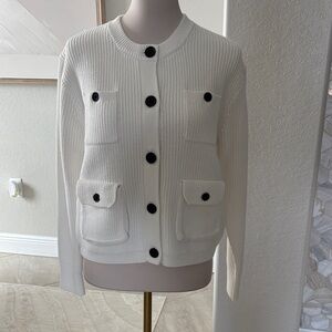 NWT J Crew White Button-Up Cardigan